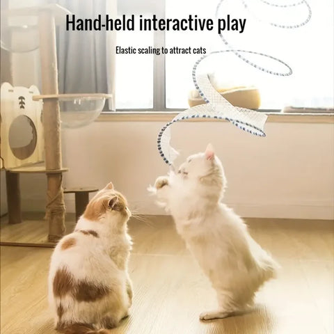 Large Size Foldable Cat Tunnel with Feather