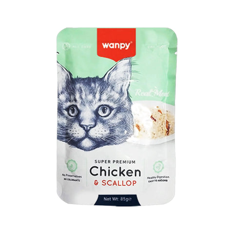 Wanpy Adult Cat Real Meat Chicken & Scallop 85 g