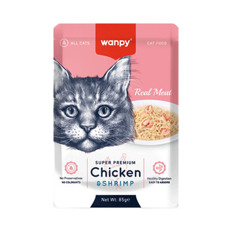 Wanpy Adult Cat Real Meat Chicken & Shrimp 85 g
