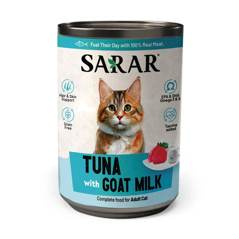 Sarar Adult Wet Cat Food Tin – Tuna & Goat Milk 400g