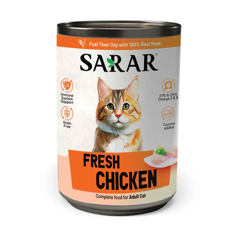 Sarar Adult Wet Cat Food Tin – Fresh Chicken 400g