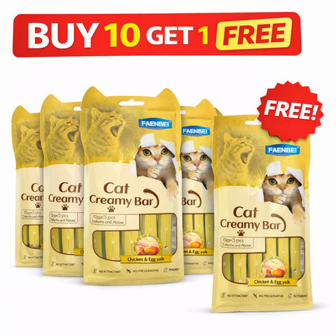 Buy 10 Get 1 Free – FAENBEI Cat Creamy Treat Chicken & Egg Yolk 75g