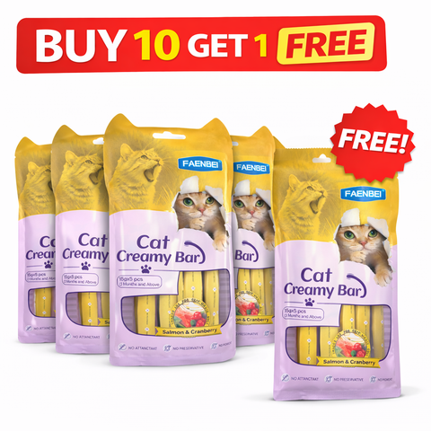 Buy 10 Get 1 Free – FAENBEI Cat Creamy Treat Salmon & Cranberry 75g