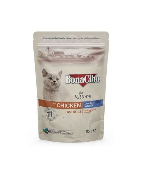 Bonacibo Kitten Chicken – Chunks in Gravy 85 g Pouch