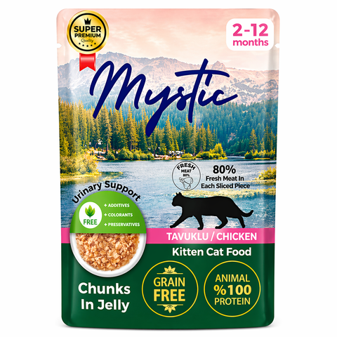 Mystic 2-12 Months Kitten Chunks In Jelly Chicken – 85 Gram Pouch