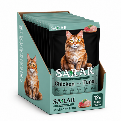Sarar Wet Food Cat Pouch Chicken with Tuna 80G 12 PCS Box