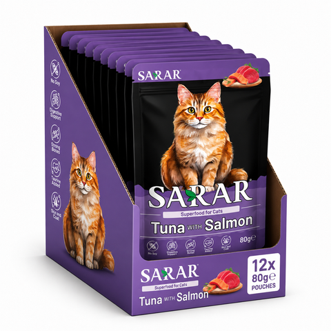 Sarar Wet Cat food Pouch Tuna with Salmon 80g 12 PCS Box