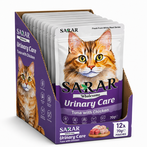 Sarar Wet Cat Food Pouch Tuna With Chicken Urinary Care 70G 12 PCS Box