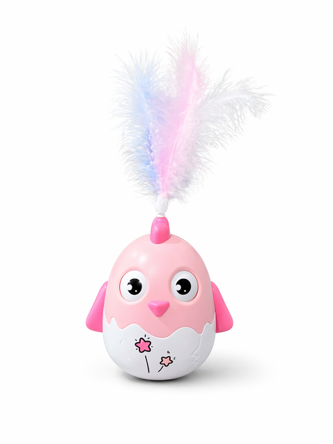 Egg Shape Cat Toy With Feather