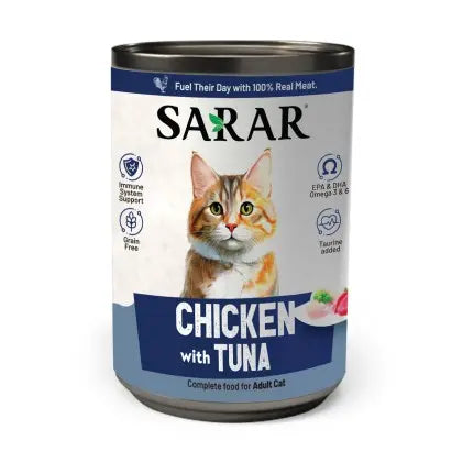 Sarar Adult Wet Cat Food Tin – Chicken & Tuna 400g