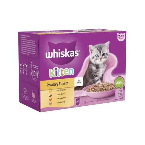 Whiskas Kitten 2-12  Poultry Feasts In Jelly 85g