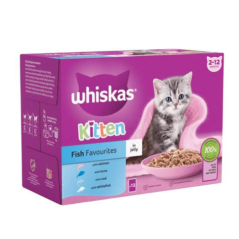 Whiskas Kitten 2-12 Fish Favourite In Jelly 85g
