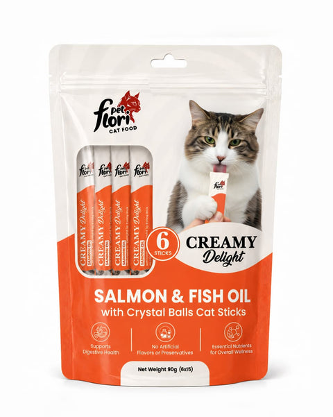 Flori Pet Creamy Cat Treat – Salmon And Fish Oil - 90g
