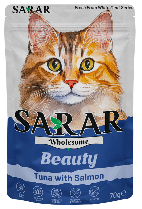 SARAR Wet Cat Pouch Tuna With Salmon Beauty 70g