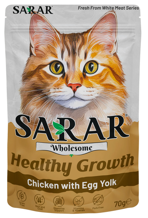 SARAR Wet Cat Pouch Chicken with Egg Yolk Healthy Growth 70g