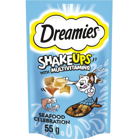 Dreamies Shakeups Cat Treats With Multivitamins & Seaside Flavor - 55g