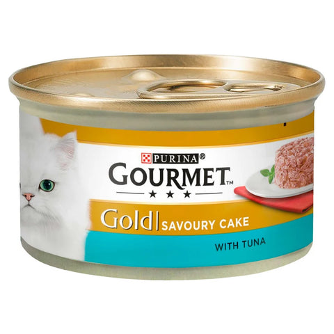 Gourmet Gold Tin Adult Wet Cat Food Savory Cake With Tuna - 85gm