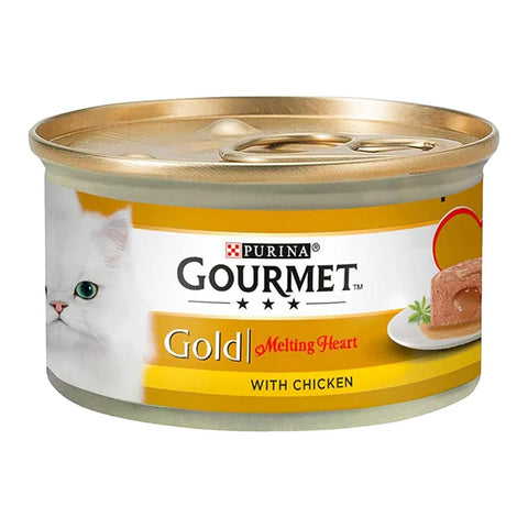 Gourmet Gold Tin Adult Cat Wet Food In Melting Heart Chicken - 85G
