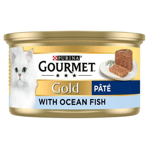 Gourmet Gold Tin Adult Wet Cat Food Pate With Ocean Fish - 85gm