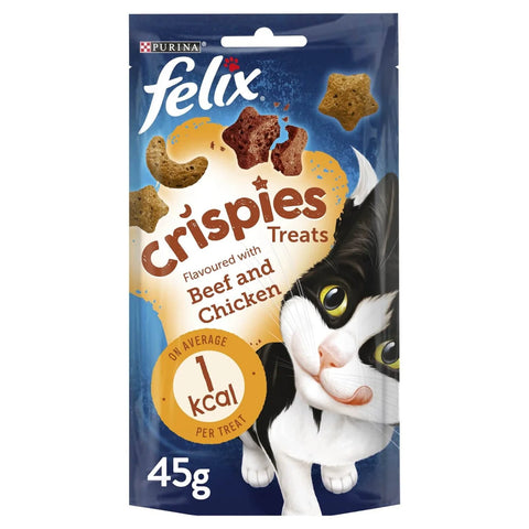 Felix Crispies Adult Cat Treats with Beef and Chicken - 45g