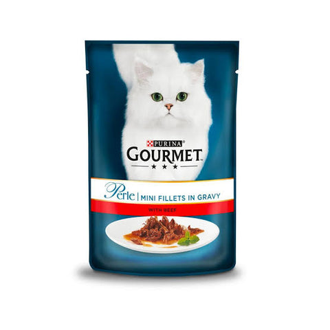 Gourmet Perle Sachet With Beef Adult Cat Wet Food - 85g