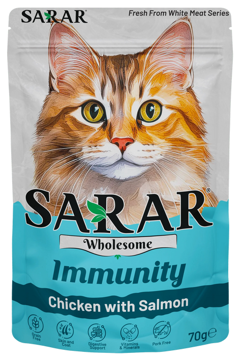 Sarar Adult Wet Cat Food Chicken With Salmon Immunity  70g