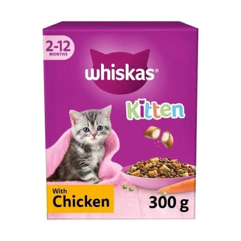 WHISKAS Kitten Dry Food Chicken 2-12 Months 300 Grams